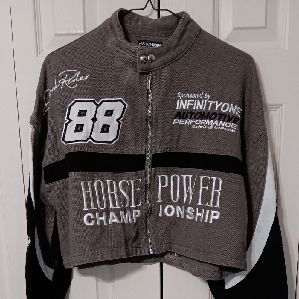 Fashion Nova " Horse Power " Jean Jacket